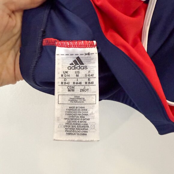 Adidas Don’t Rest Red Blue Beach Volleyball Swim Top Sports Bra - Size Medium - Picture 8 of 8